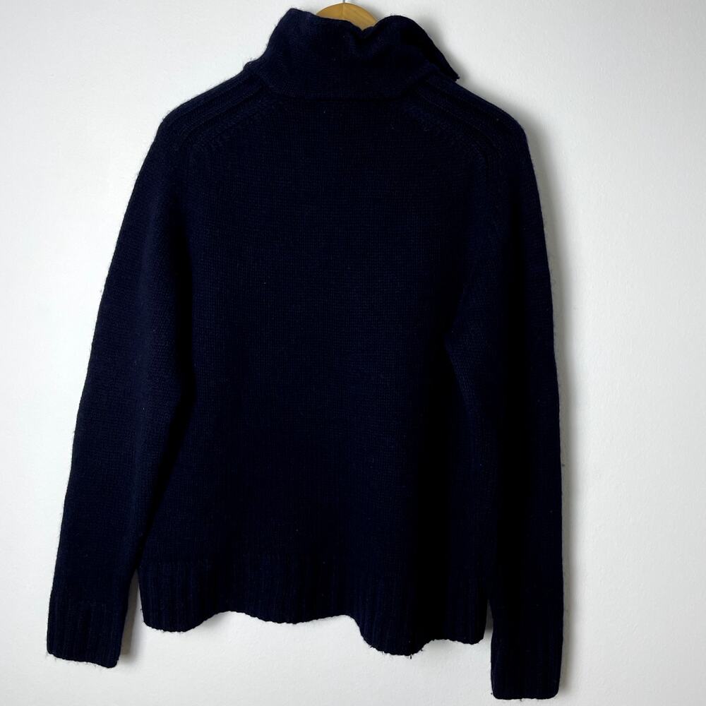 Vintage J. Crew Navy Wool Polo Sweater Size M - Picture 4 of 15